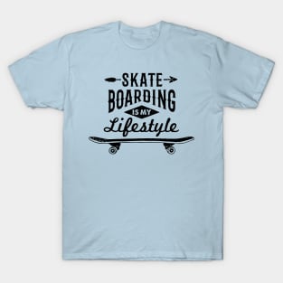 Skate Boarding is my Lifestyle, Black Design T-Shirt